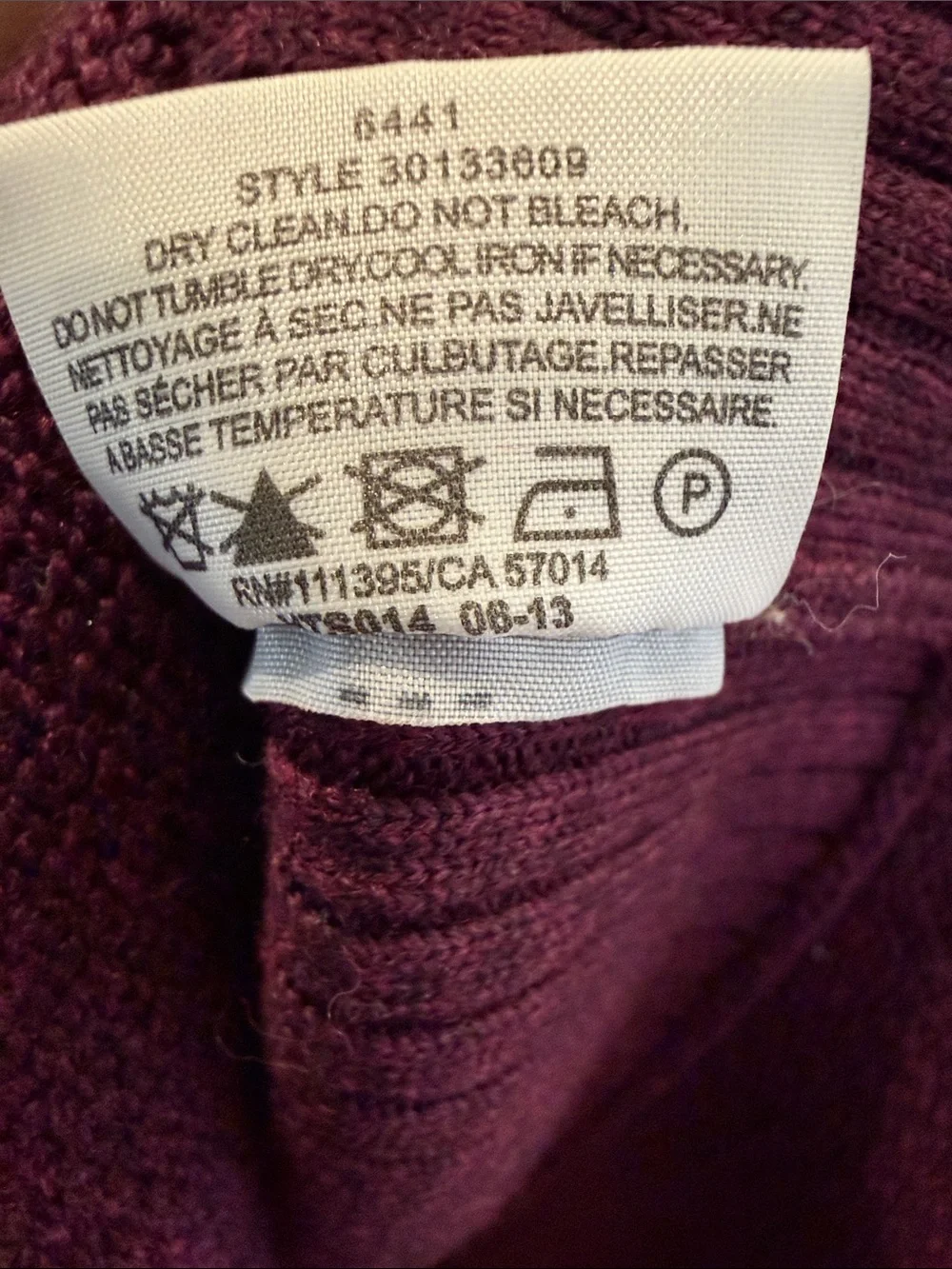 Tory Burch Ramona Peplum 100% Merino Wool Ribbed Sweater - Plum / Burgundy